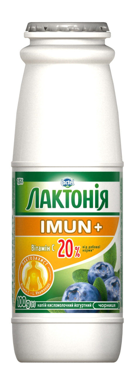 Напій кисломолочний йогуртний “Закваска” Чорниця 1,5% Лактонія Імун+
