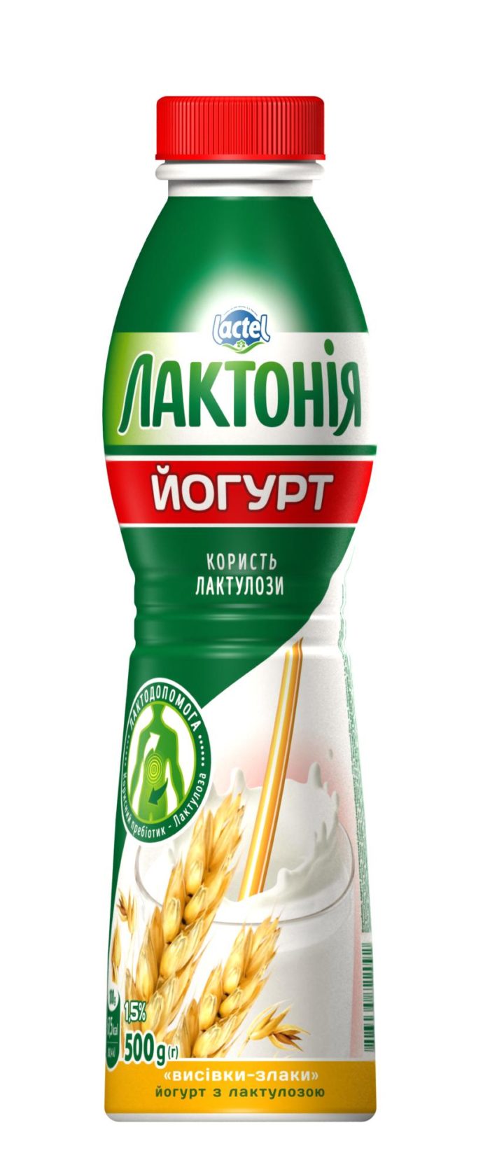 Йогурт з наповнювачем Висівки-Злакі з лактулозою 1,5%, “Лактонія”
