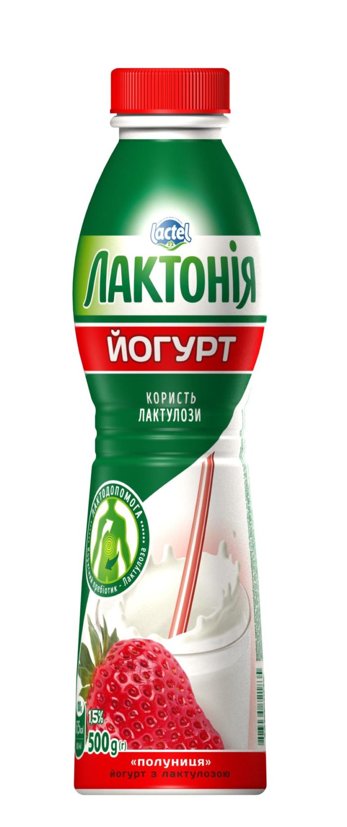 Йогурт з наповнювачем Полуниця з лактулозою 1,5%, “Лактонія”