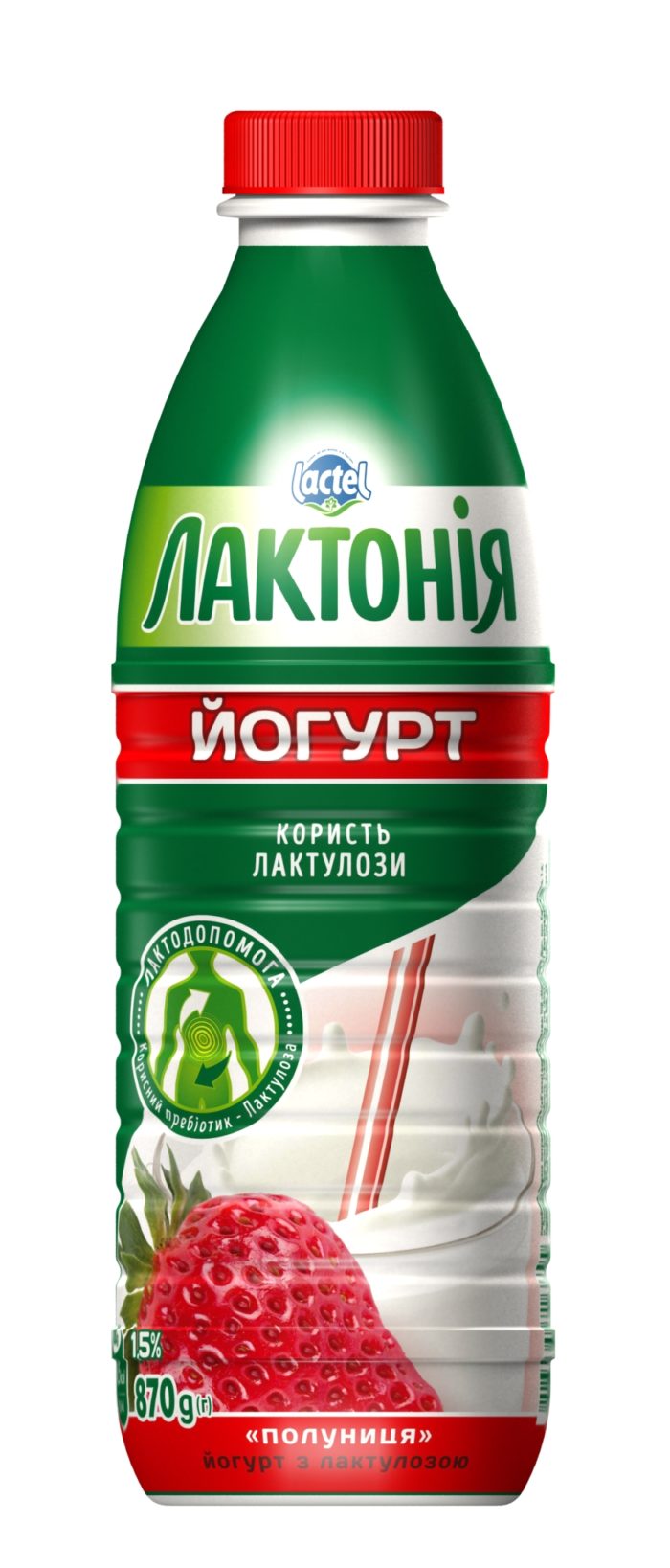 Йогурт з наповнювачем Полуниця з лактулозою 1,5%, “Лактонія”