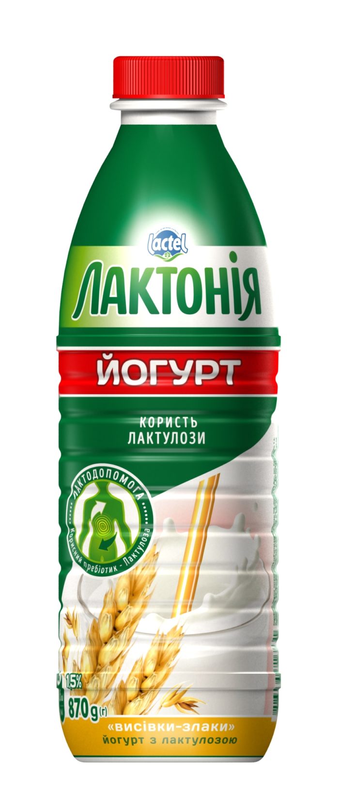 Йогурт з наповнювачем Висівки-Злакі з лактулозою 1,5%, “Лактонія”