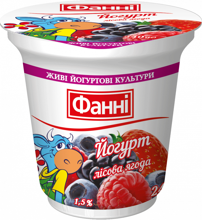 Йогурт 1,5%  з лісовою ягодою