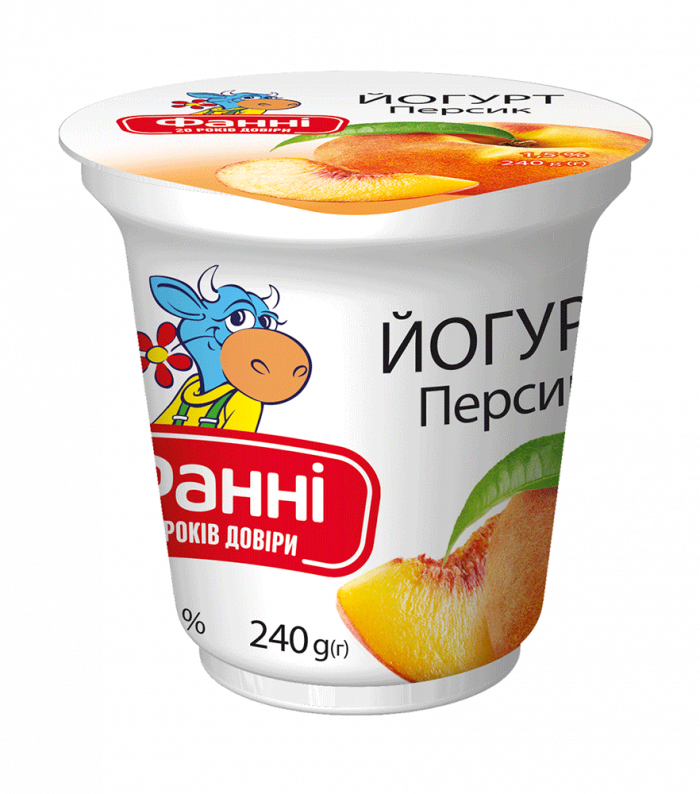 Йогурт 1,5% з персиком Фанні