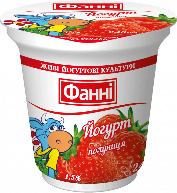 Йогурт 1,5% з полуницею
