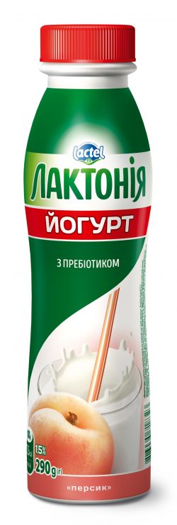 Йогурт з наповнювачем Персик 1,5%, “Лактонія”