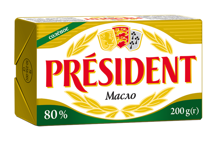 Масло кисловершкове солоне 80% Президент
