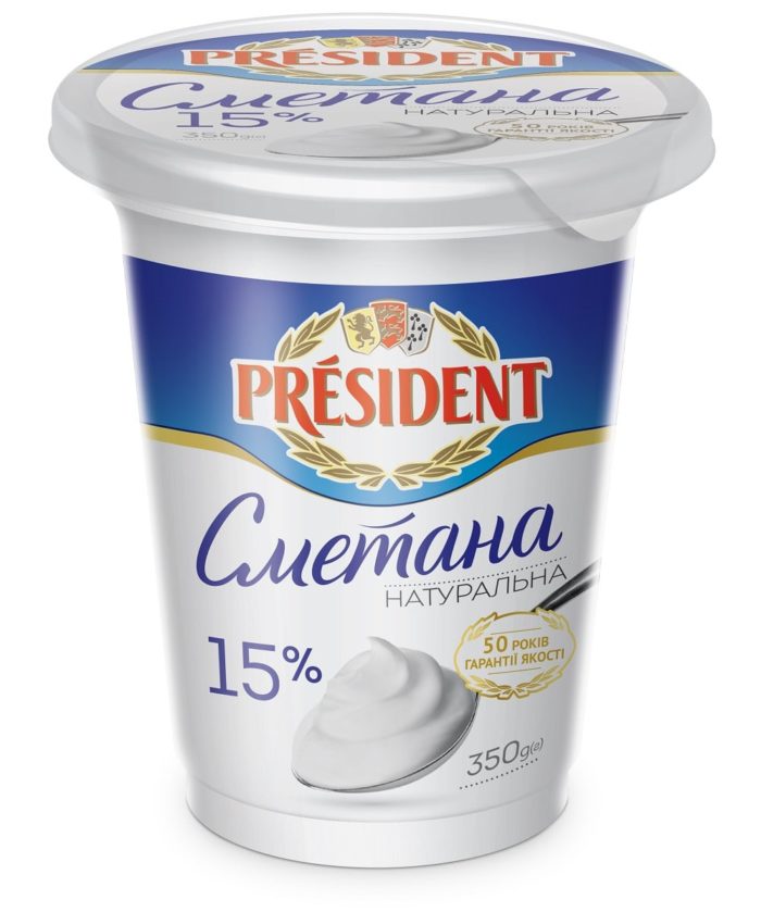 Сметана Президент 15%