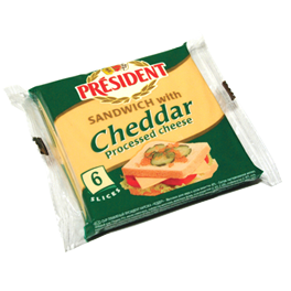 Сир плавлений “з Чеддером” для сендвічів, 40% Президент