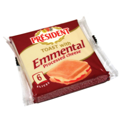 Сир плавлений “з Ементалем” для тостів  40% Президент