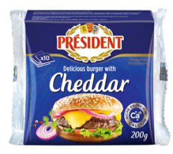 Сир плавлений з Чеддером для сендвічів, 40% Президент