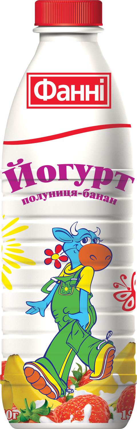 Йогурт питний 1% полуниця-банан