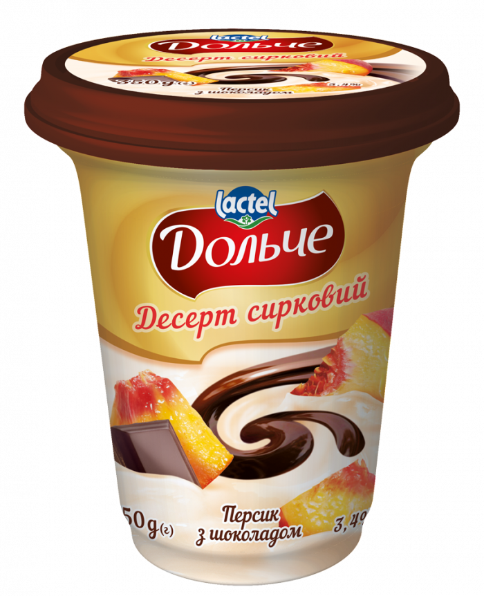 Десерт сирковий з шоколадною глазур`ю Персик