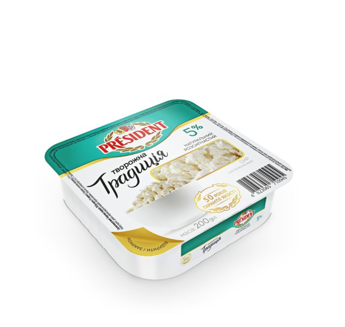 Curd “Tworozhna Tradicia” President 5% (cup 0,200 kg)