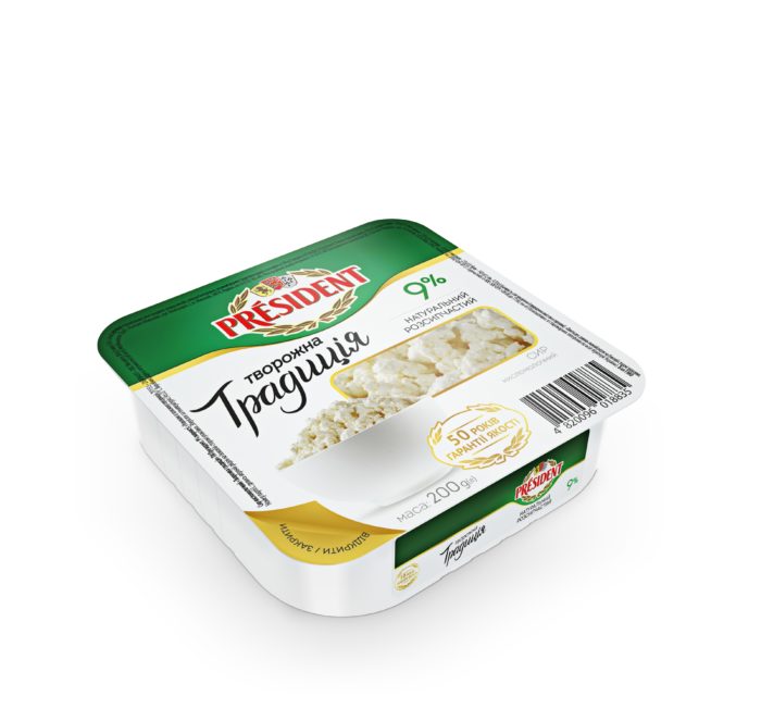 Curd “Tworozhna Tradicia” President 9% (cup 0,200 kg)