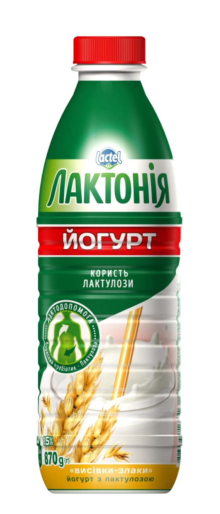 Yogurt Bran-cereals with lactulose” 1,5%, “Lactonia” (Bottle 0,870)