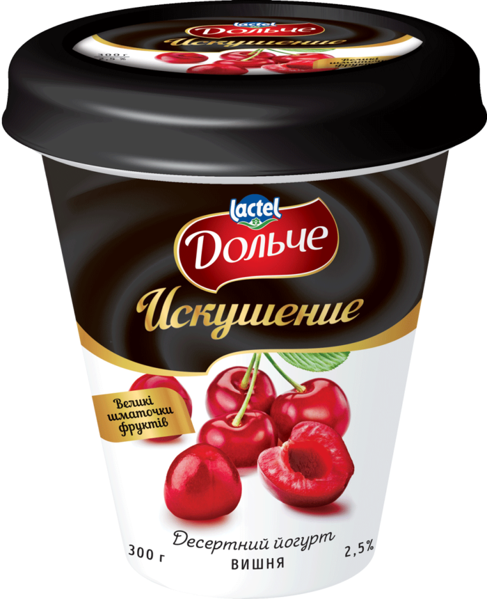 Dessert yoghurt “Temptation” 2,5% Cherry Dolce (cup 0,300 kg)