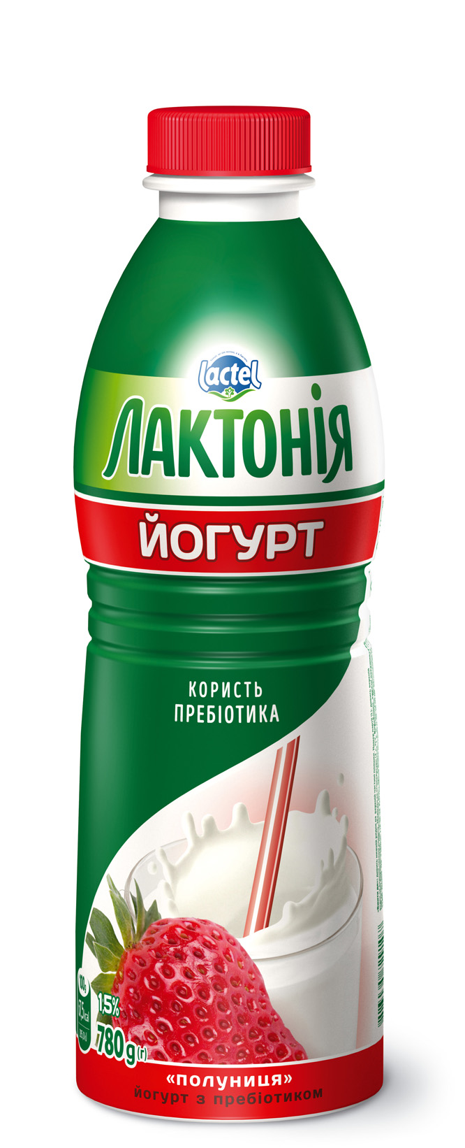 Yogurt Strawberry with lactulose 1,5%, “Lactonia” (Bottle 0,780)
