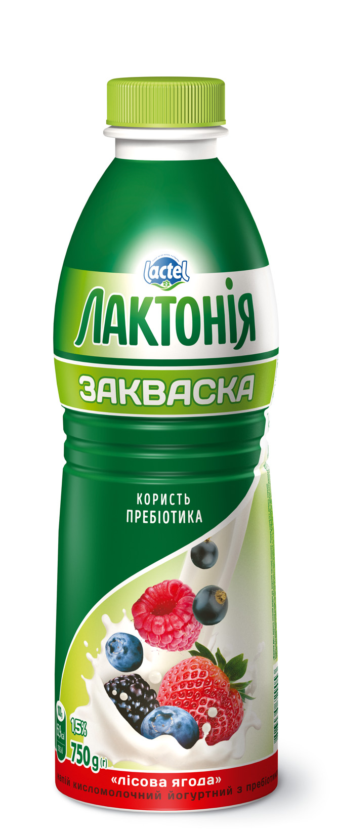 Dairy yogurt drink with “Zakwaska” Wild Berry 1,5%, “Lactonia” (Bottle 0,750)