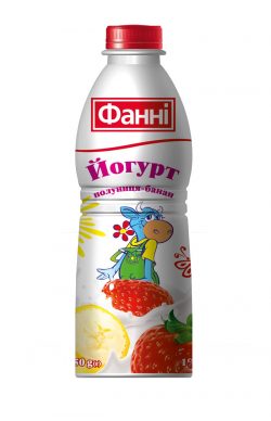 Drinkable yoghurt 1% Strawberry-Banana Fanni (bottle 0,750 kg)