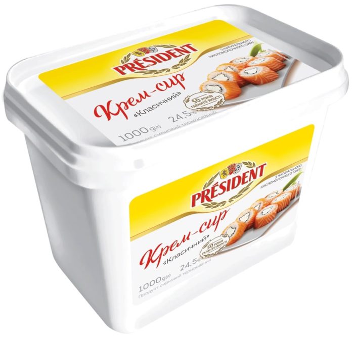 Cream-cheese “Classic” President  24,5% fat (bucket 1,000 kg)