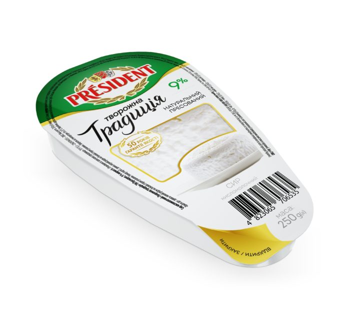 Curd “Tworozhna Tradicia” President 9% (bath 0,250 kg)