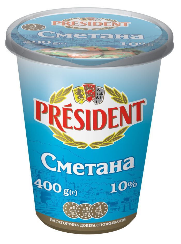 Sour Cream President 10% (Cup 0,400 kg)