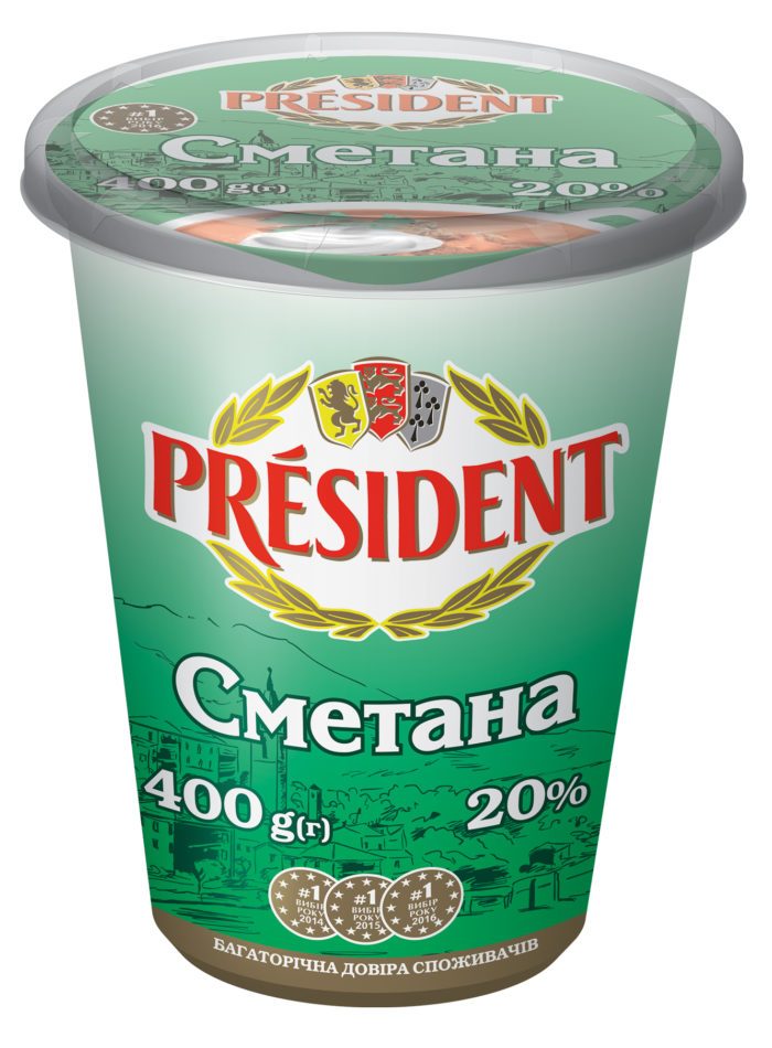 Sour Cream President 20% (Cup 0,400 kg)