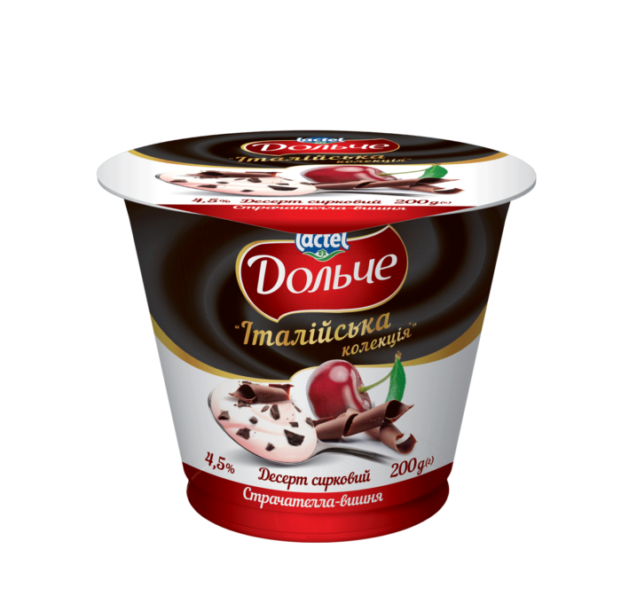 Dessert 4,5% “Italian collection” cherry with straciatella Dolce (cup 0,120 kg)