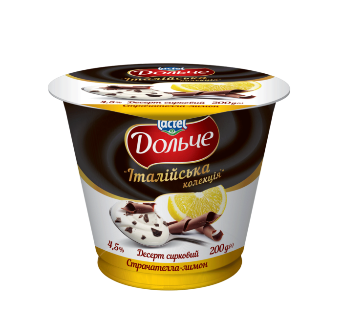 Dessert 4,5% “Italian collection” lemon with straciatella Dolce (cup 0,120 kg)