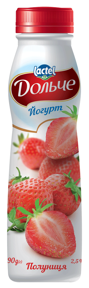 Drinkable yoghurt 2,5% Strawberry Dolce (bottle 0,290 kg)
