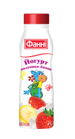 Drinkable yoghurt 1% Strawberry-Banana Fanni (bottle 0,290 kg)