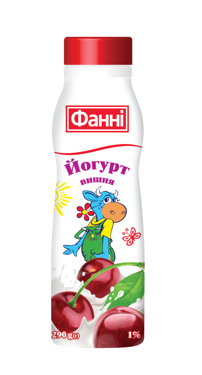 Drinkable yoghurt 1% Cherry Fanni (bottle 0,290 kg)