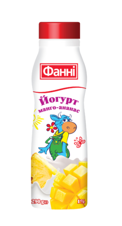 Drinkable yoghurt 1% Mango-Ananas Fanni (bottle 0,290 kg)