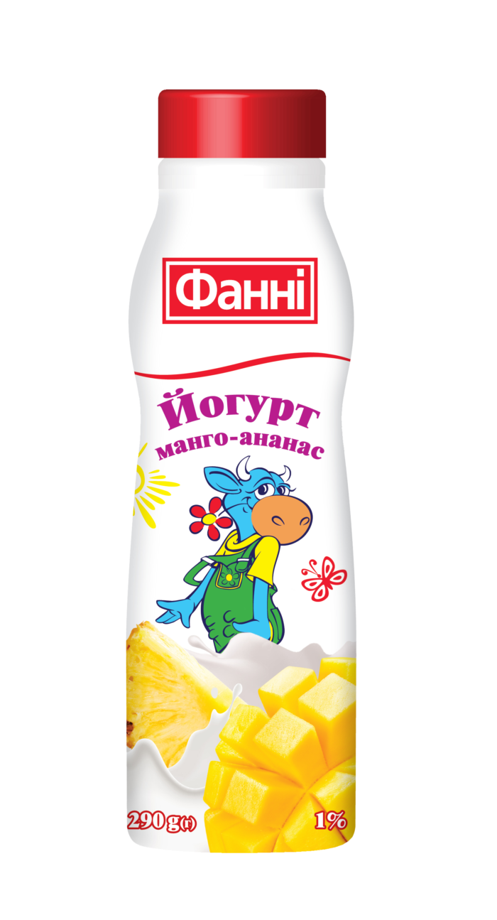 Drinkable yoghurt 1% Mango-Ananas Fanni (bottle 0,290 kg)