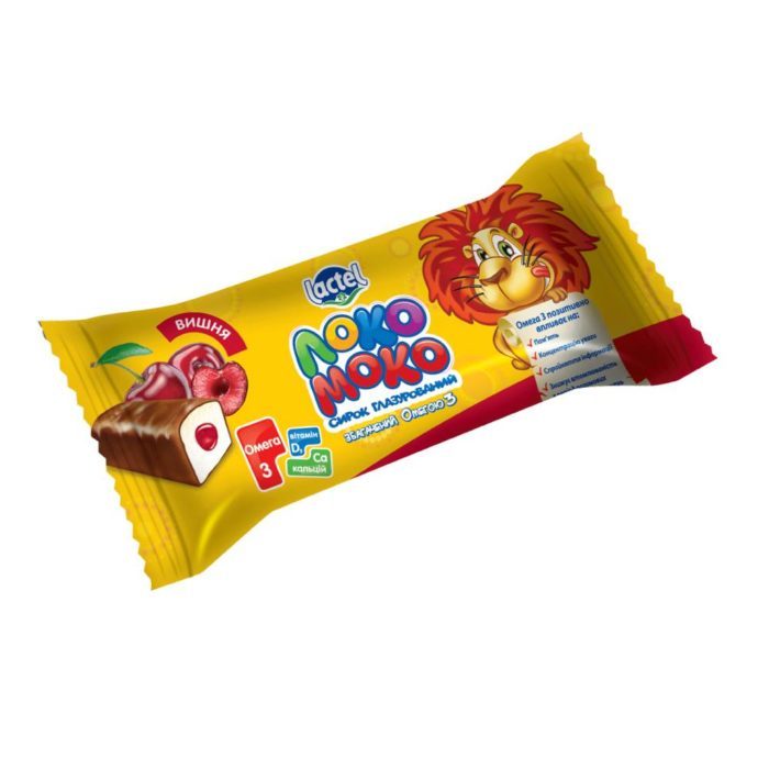 Glazed curd 1,5% Cherry, with Calcium, Omega3 and Vitamin D3 Loko Moko (0,036 kg)