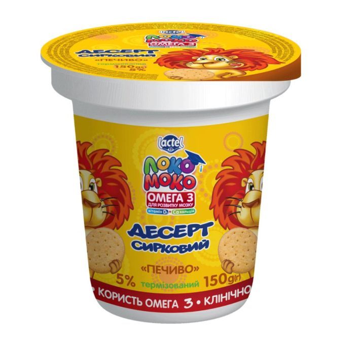 Dessert 5% Biscuit, with Calcium, Omega3 and Vitamin D3 Loko Moko (cup 0,150 kg)