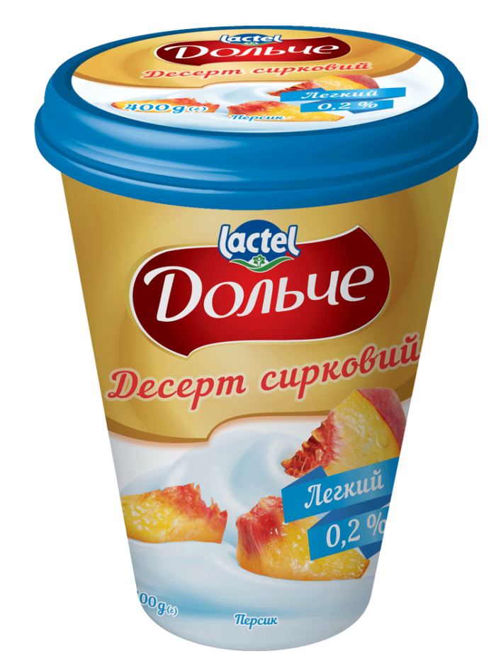Dessert low-fat 0,2% Peach Dolce (cup 0,400 kg)