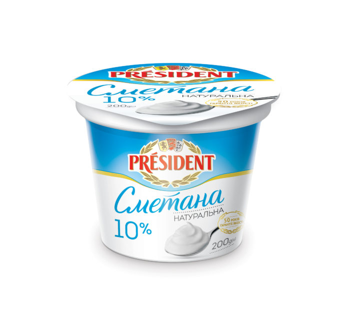 Sour Cream President 10% (Cup 0,200 kg)