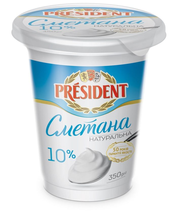 Sour Cream President 10% (Pouch 0,350 kg)