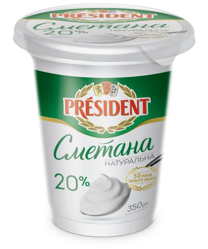 Sour Cream President 20% (Pouch 0,350 kg)