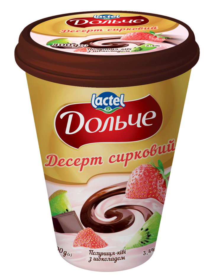 Dessert with chocolate 3,4% Strawberry-Kiwi Dolce (cup 0,400 kg)