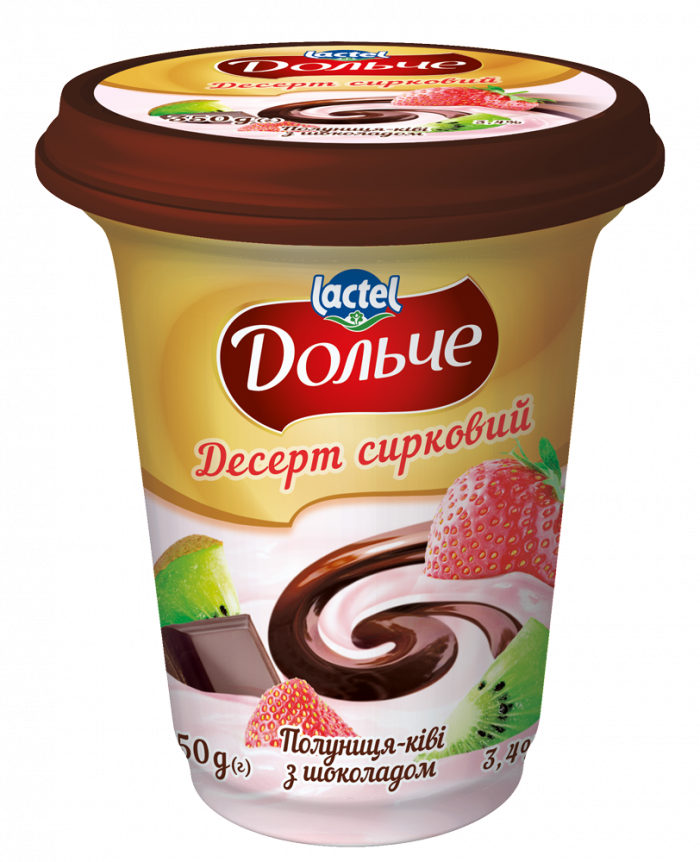 Dessert with chocolate 3,4% Strawberry-Kiwi Dolce (cup 0,350 kg)