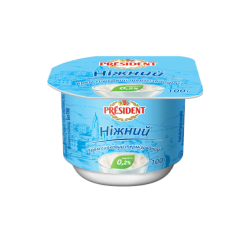 Cream cheese thermised 0.2% “Nizhniy” President ( cup 0,100 kg)