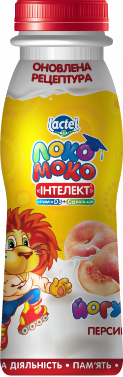 Drinkable yoghurt 1,5% Peach, with complex Intellect, Calcium and Vitamin D3 Loko Moko