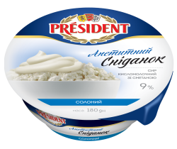 Curd with sour cream salted 9% President