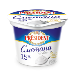 Sour Cream President 15% (Cup 0,180 kg)