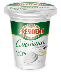Sour Cream President 20% (Pouch 0,325 kg)