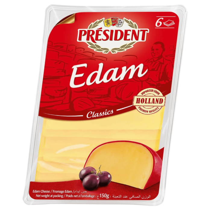 Сир твердий Едам скибками 40% Президент