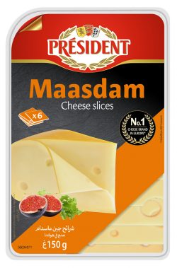 Hard cheese Maasdam slice 45% President