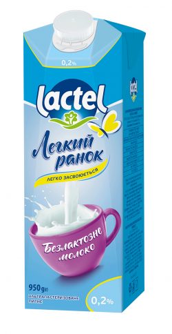 Молоко безлактозне ультрапастеризоване “Легкий Ранок” Лактель 0,2%